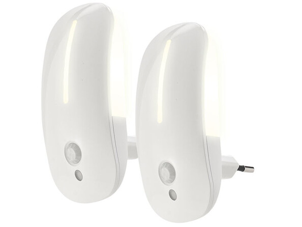 2 veilleuses murales Éclairage continu ou mode automatique au choix