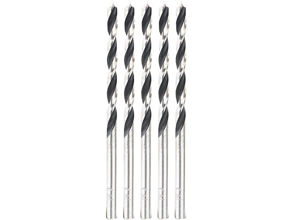 Cinq forets à bois de 3 mm.