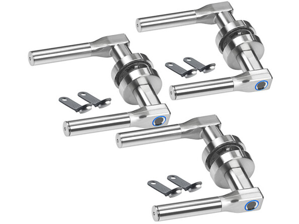 3 poignées de porte électroniques avec lecteur d'empreintes digitales TSZ-450.l