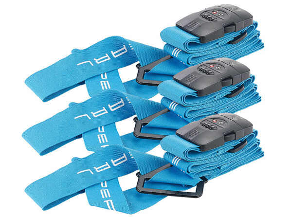 3 sangles croisées à bagages en tissu avec Cadenas - 400 x 5 cm