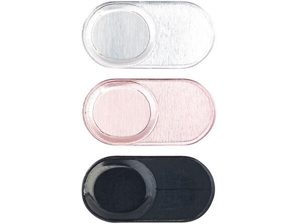 6 caches pour webcam d'ordinateur portable autoadhésifs - Aluminium