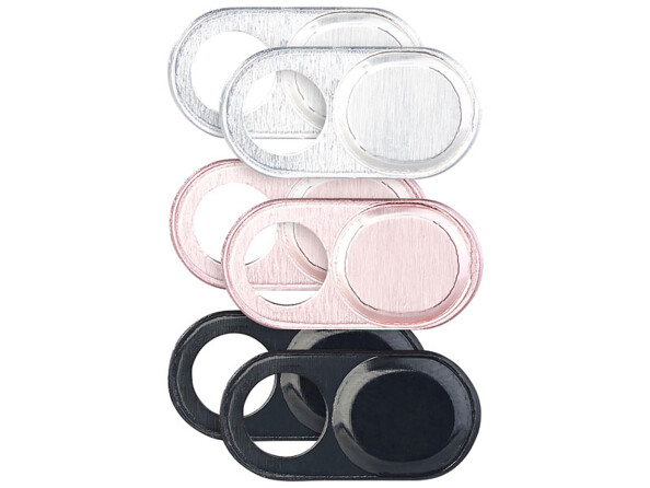 6 caches pour webcam d'ordinateur portable autoadhésifs - Aluminium