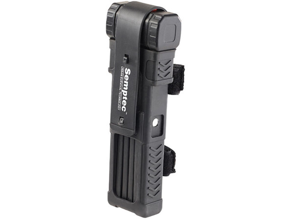 Antivol pliable en acier avec étui repilié les dimensions sont replié : 7 x 20 x 3 cm