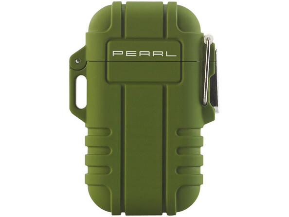 Briquet électronique rechargeable à double arc électrique, coloris olive