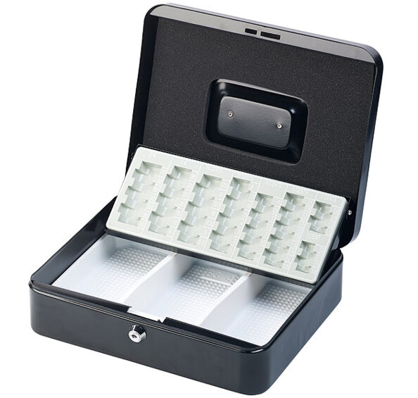 Caisse à monnaie en acier - 30 cm XCase. Pour argent liquide et objets de valeur