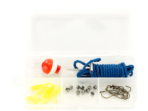 Vue sur les accessoires de la canne à pêche Speeron