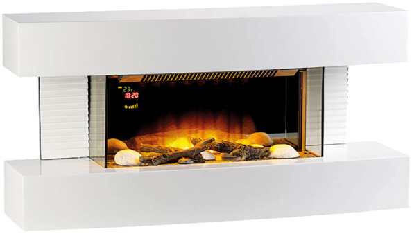 Cheminée électrique Carlo Milano allumée