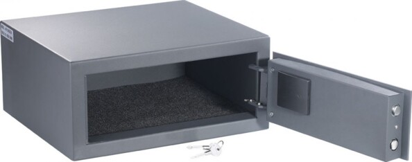 Coffre-fort en acier. Épaisseur des parois 2 mm, épaisseur de la porte 5 mm,