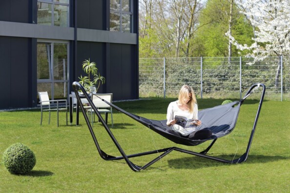 Hamac confort matelassé avec cadre en métal