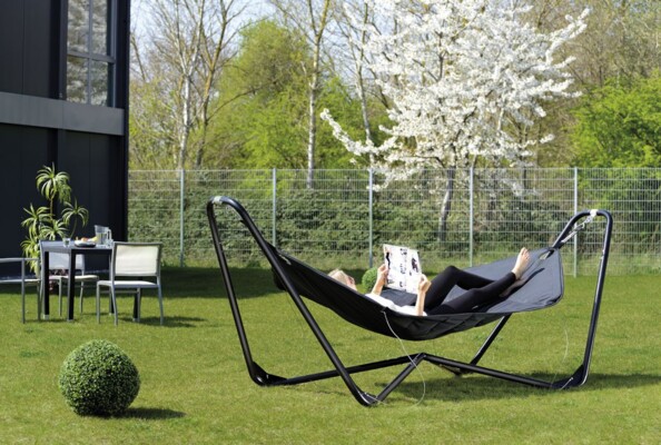 Hamac confort matelassé avec cadre en métal