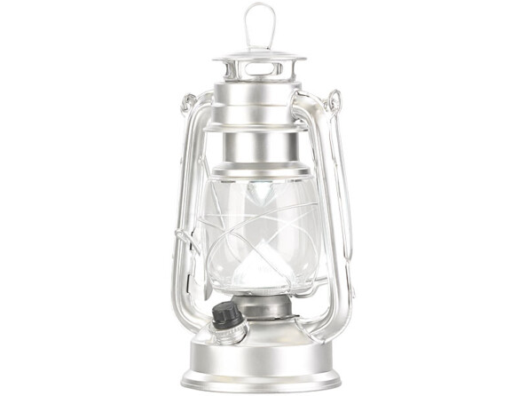 Lampe-tempête LED à piles à intensité variable 200 lm / 3W / 8000K - Argent