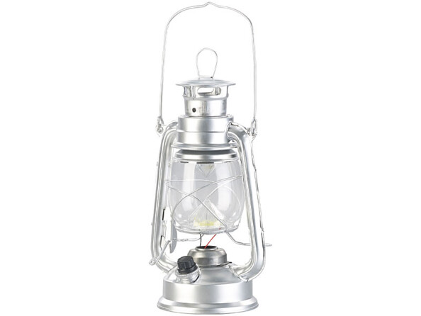 Lampe-tempête LED à piles à intensité variable 200 lm / 3W / 8000K - Argent