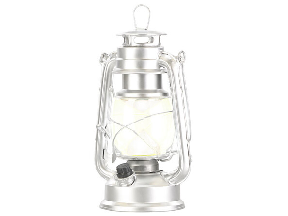 Lampe-tempête LED à piles à intensité variable 200 lm / 3W / 8000K - Argent