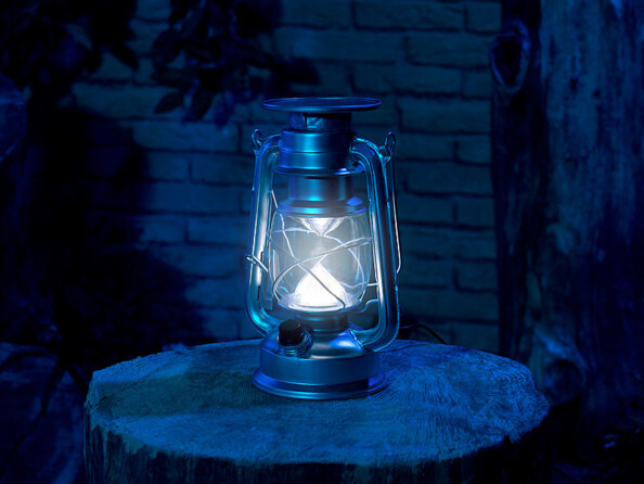 Lampe-tempête LED solaire à intensité variable 200 lm / 3 W / 8000 K - Argent