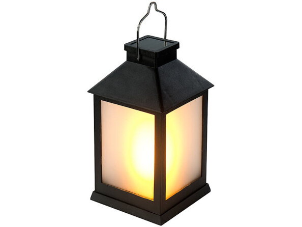 Lamape solaire lanterne avec éclairage LED effet flamme et activation automatique