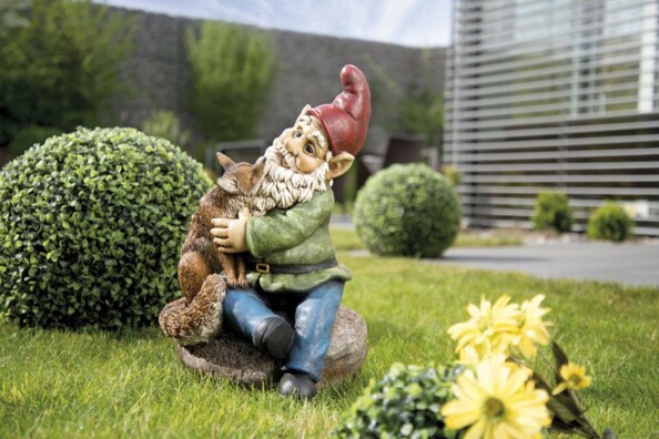 Nain de jardin ''Olli avec son renard''