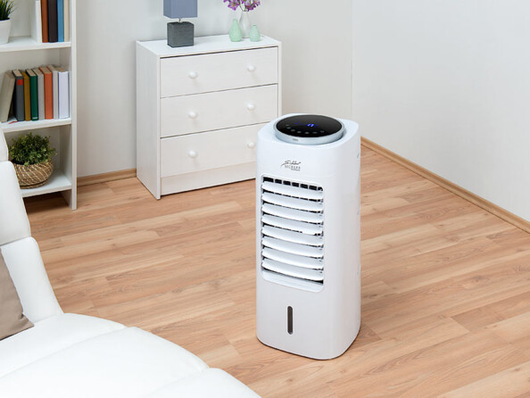 Rafraîchisseur d'air 65 W avec humidificateur, ioniseur et minuteur LW-470. Mise en situation