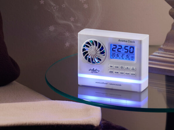 Réveil diffuseur d'arômes avec sons de la nature