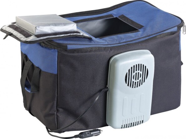 Sac isotherme électrique - 38 L XCase. Petite trappe pour prendre une bouteille le sac