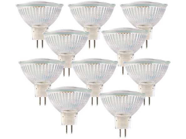 10 ampoules 39 LED SMD GU 5.3 -  blanc neutre