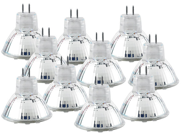 10 ampoules 6 LED SMD GU4 blanc chaud 12 V