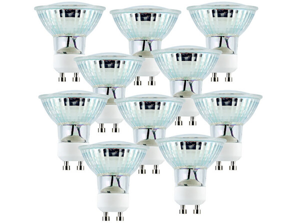10 ampoules 60 LED SMD à intensité réglable GU10 blanc chaud
