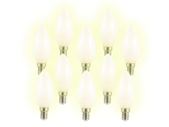 10 ampoules bougie à LED SMD - E14 - 3W - blanc chaud