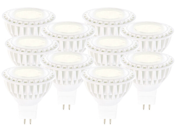 10 spots à LED High-Power, GU5.3, 5 W - blanc chaud