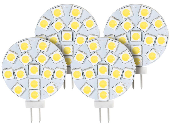 4 ampoules LED SMD à culot G4 - Neutre - 3 W