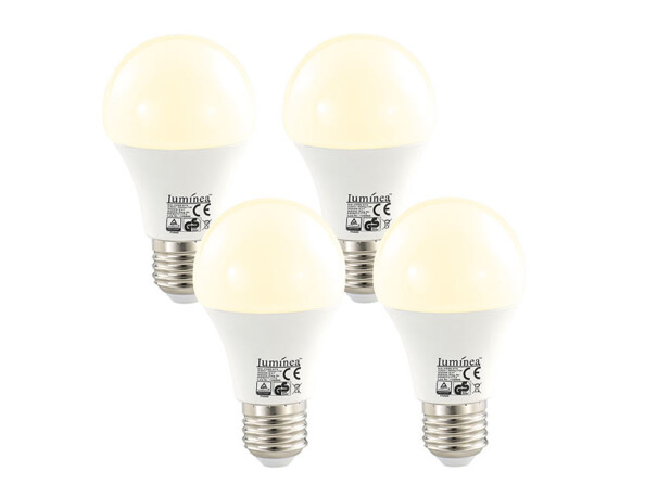 4x ampoule LED 7 W E27 Blanc chaud Luminea