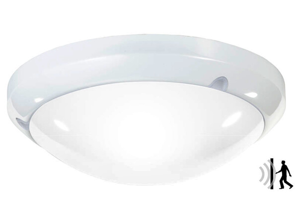 Plafonnier à LED dôme blanc avec capteur de mouvement à ondes électromagnétiques