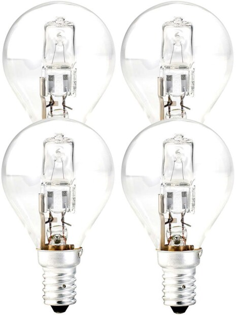 Lot de 4 ampoules halogènes globe dimmables - E14 - 46 W - Blanc chaud