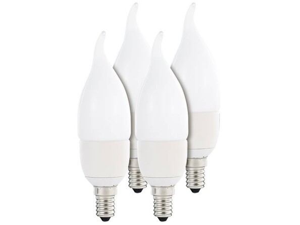 Lot de 4 ampoules LED ''Flamme'' E14 - 6W - Blanc chaud