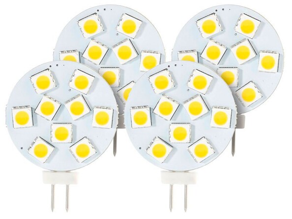 Lot de 4 ampoules LED SMD à culot G4 - Blanc - 1,8 W
