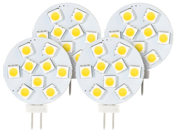 Lot de 4 ampoules LED SMD à culot G4 - blanc chaud - 1,8 W