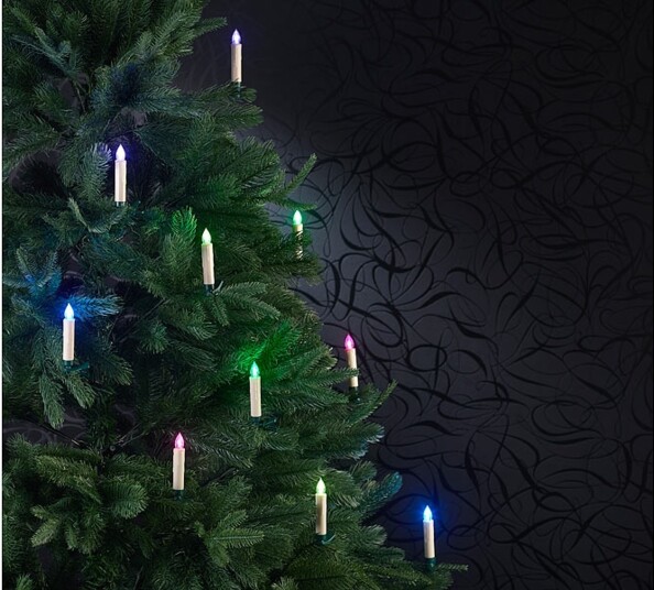 10 bougies de Noël à LED RVB avec télécommande infrarouge