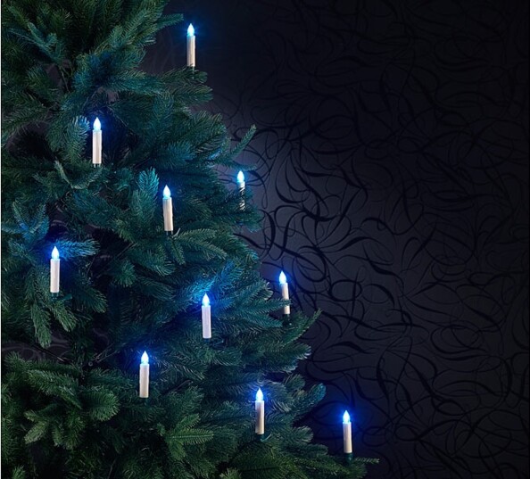 10 bougies de Noël à LED RVB avec télécommande infrarouge
