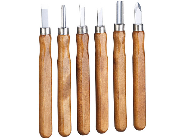 12 outils de sculpture avec étui de rangement et pierre à aiguiser