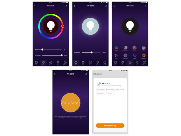 Application mobile pour contrôler les spots à LED connectés ULA-100 de Lunartec.