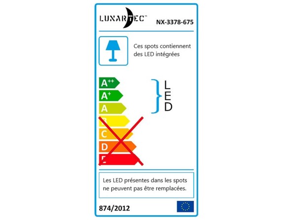 Caractéristiques économique des spots à LED Lunartec modèles ULA-100.