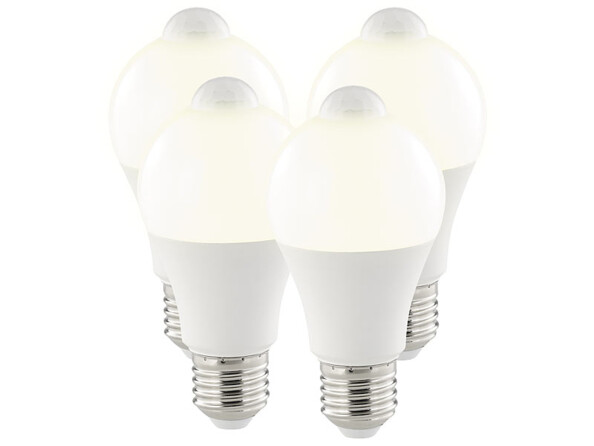 Pack de 4 ampoules LED avec détecteur PIR, par Luminea