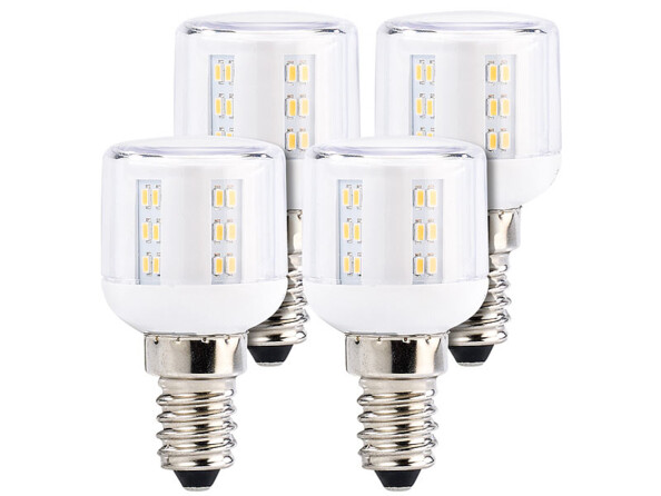 4 mini ampoules LED E14 360° - 3 W - 260 lm - Blanc chaud