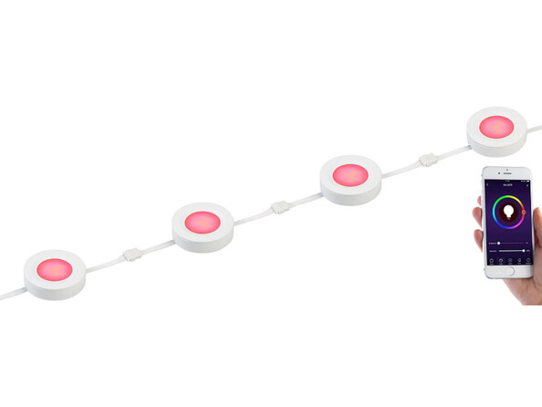 Quatre spots à LED ULA-100 de la marque Lunartec.