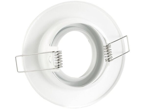 Dessous du cadre encastrable pour spot avec bornes à ressort métalliques