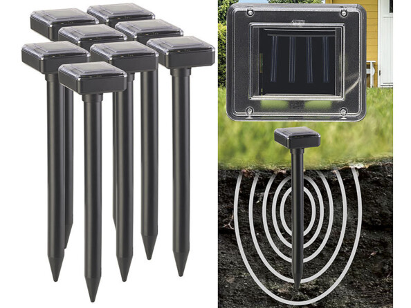 8 dispositifs anti-taupe solaires 400 Hz Royal Gardineer