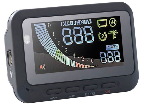 Afficheur tête haute 2,4'' HUD-24C pour véhicules avec OBD-II