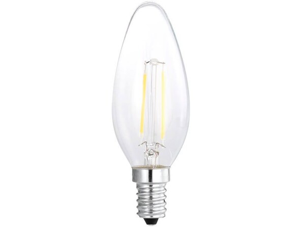 Ampoule Bougie LED à filament A++, E14, 3,5 W, 360 lm, 360°, Blanc chaud
