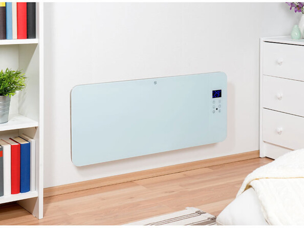 Chauffage à convection connecté 2000 W EHZ-2100. Mise en situation au mur