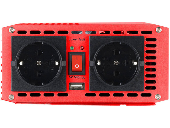 Convertisseur 12 V vers 220 V 2x prises Euro 230 V, 1x USB 5 V, 2 A