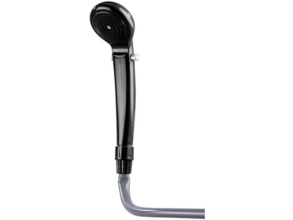 Douche de camping électrique 12 V. Puissance du jet réglable directement sur le pommeau de douche